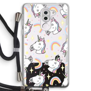 Rainbow Unicorn: Honor 6X Transparant Hoesje met koord