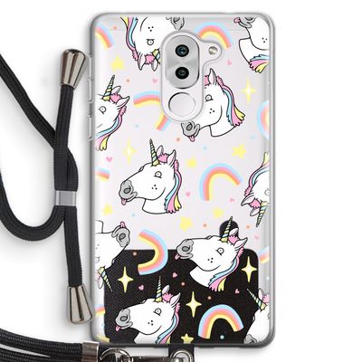 Rainbow Unicorn: Honor 6X Transparant Hoesje met koord
