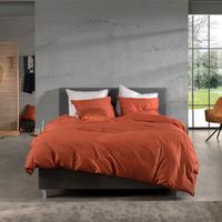 Zo!Home Satinado -Copper Orange Dekbedovertrek Lits-jumeaux (240 x 200/220 cm + 2 kussenslopen) Dekbedovertrek