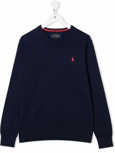 POLO RALPH LAUREN KIDS pull à logo brodé - Bleu