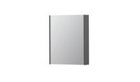 INK SPK2 spiegelkast met 1 dubbelzijdige spiegeldeur, 2 verstelbare glazen planchetten, stopcontact en schakelaar 60 x 14 x 73 cm, mat grijs