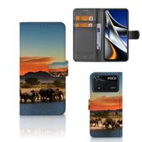 Xiaomi Poco X4 Pro 5G | Telefoonhoesje | Met pasjeshouder | Olifanten