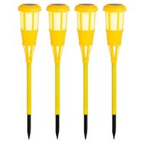 8x stuks solar tuinfakkel/tuinlamp geel op zonne-energie 61 cm