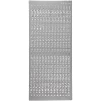 Creativ Company Stickers, cijfers, vel 10x23 cm, zilver, 1 vel