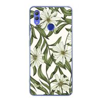 Wit bloemenpatroon: Honor Note 10 Transparant Hoesje
