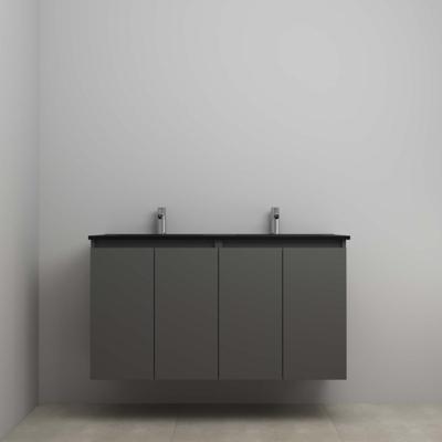 On-Line Onderkast - 120 cm - Voorgemonteerd - Greeploze Ladestructuur - Acryl Wastafel - 2 Kraangaten - Mat Antraciet