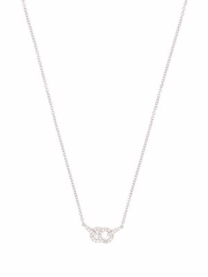 Courbet collier Celeste en or blanc recyclé 18ct à petit pendentif pavé de diamants de synthèse - Argent