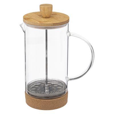 Secret de Gourmet French press cafetiere - glas/bamboe - 1 liter