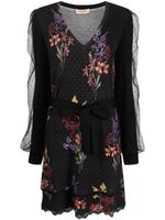 TWINSET robe ceinturée à fleurs - Noir - thumbnail