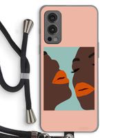 Orange lips: OnePlus Nord 2 5G Transparant Hoesje met koord