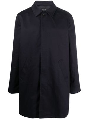 A.P.C. veste imperméable Ville en coton - Bleu