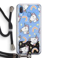 Rainbow Unicorn: Samsung Galaxy A40 Transparant Hoesje met koord