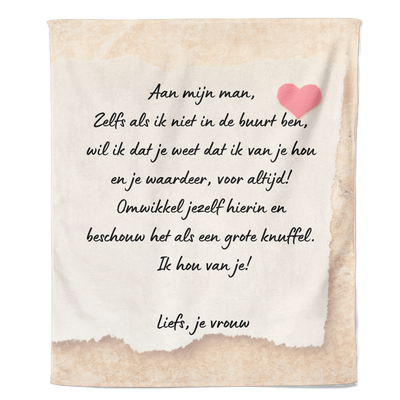 Valentijn Fleecedeken Aan Mijn Man - Pillow Buddies