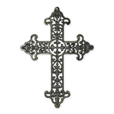 A CAST IRON CROSS WALL HANGING