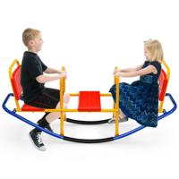 3-Zits Schommelwip Tuinwip Belastbaar tot 100 kg voor Binnen en Buiten Metalen Carrouselwip 136 x 39 x 60 cm Kleurrijk