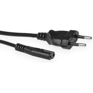 ACT Netsnoer Euro male - C7 female zwart 0,2 m