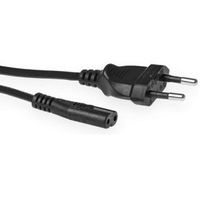 ACT Netsnoer Euro male - C7 female zwart 0,2 m