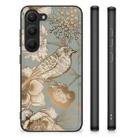 Bloemen Hoesje voor Samsung Galaxy S23 Vintage Bird Flowers