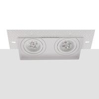 LED trimless spot kantelbaar GU10 4Watt dubbel vierkant WIT dimbaar