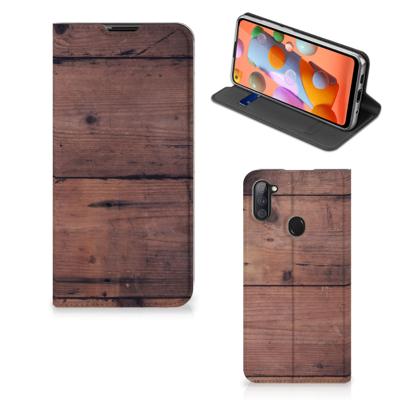 Samsung Galaxy M11 | A11 Book | Wallet Case | Old Wood