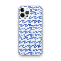 Blauwe golven: iPhone 12 Pro Max Transparant Hoesje Blauwe golven: iPhone 12 Pro Max Transparant Hoesje