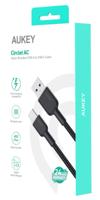 AUKEY CB-NAC2 USB-C Type-C Power Delivery PD 60W 3A 1.8m Nylon Zwart AUKEY CB-NAC2 USB-C Type-C Power Delivery PD 60W 3A 1.8m Nylon Zwart