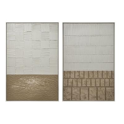 Schilderij Home ESPRIT Wit Beige Modern Scandinavisch 83 x 4 x 123 cm (2 Stuks)