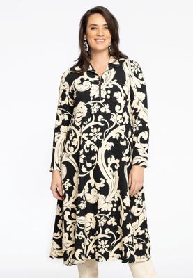 Yoek Jurk met turtle neck BECKY | Zwart | Maat 58/60