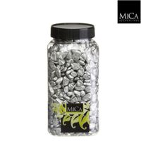 Marbles zilver fles 1 kilogram - Mica Decorations