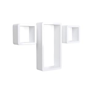 Geometrische wandplanken set van 3 wit