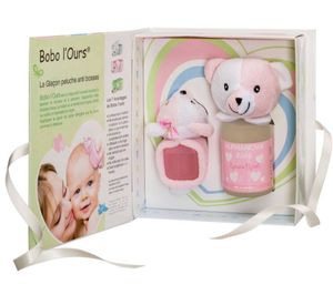 Alphanova Vegan Baby Gift Set Bobo Pink Bear en Baby Parfum