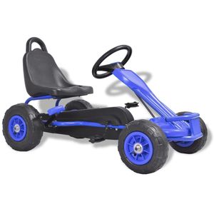 VidaXL Skelter met pedalen en pneumatische banden blauw