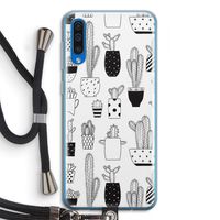 Cactusmotief: Samsung Galaxy A50 Transparant Hoesje met koord