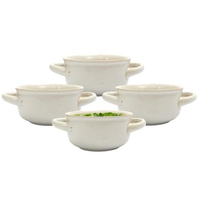 Soepkommen Classic - creme wit - 8x stuks - 14 x 7 cm - keramiek - soepkommetjes