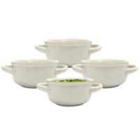 Soepkommen Classic - creme wit - 8x stuks - 14 x 7 cm - keramiek - soepkommetjes