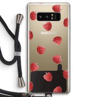 Framboosjes: Samsung Galaxy Note 8 Transparant Hoesje met koord