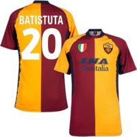 AS Roma Retro Voetbalshirt 2001-2002 + Batistuta 20