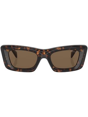 Prada Eyewear lunettes de soleil à effet écaille de tortue - Vert