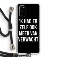 Meer verwacht  - Zwart: Samsung Galaxy S20 Transparant Hoesje met koord - thumbnail