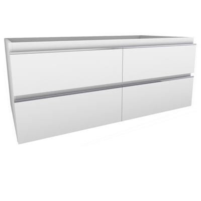 Xellanz Tigris Onderkast Met 2 Laden 2 Uitsparingen - 120x46cm - Glans Wit