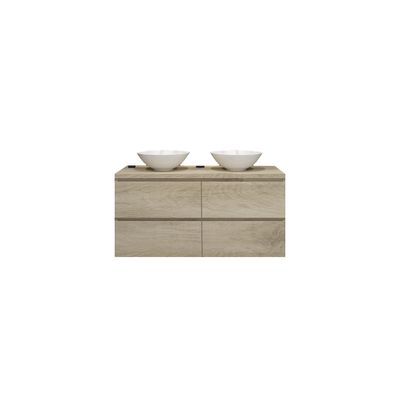 Badkamermeubelset Gliss Zeus 120 cm Licht Grijs Eiken Met Waskom