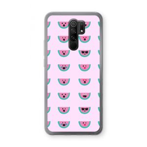 Smiley watermeloenprint: Xiaomi Redmi 9 Transparant Hoesje