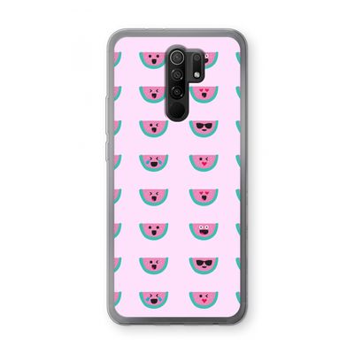 Smiley watermeloenprint: Xiaomi Redmi 9 Transparant Hoesje