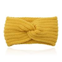 LGT JWLS Gebreide Hoofdband met Kruisknoop - Houdt Oren Warm - Geel