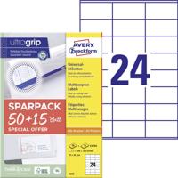 Avery-Zweckform 6602 Universele etiketten 70 x 36 mm Papier Wit 1560 stuk(s) Permanent hechtend Laser (kleur), Laser (zwart/wit) Avery-Zweckform 6602 Universele etiketten 70 x 36 mm Papier Wit 1560 stuk(s) Permanent hechtend Laser (kleur), Laser (zwart/wit)