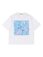 Marni Kids t-shirt en coton à imprimé graphique - Blanc