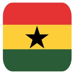 45x Onderzetters voor glazen met Ghanese vlag   -
