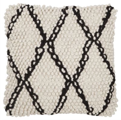 MUST Living Kussen 'Princess' 45 x 45cm, kleur Wit / Zwart