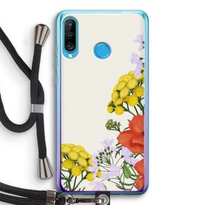 Wilde bloemen: Huawei P30 Lite Transparant Hoesje met koord