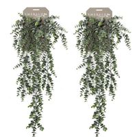 2x Kunstplanten groene Eucalyptus hangplant/takken 75 cm - thumbnail